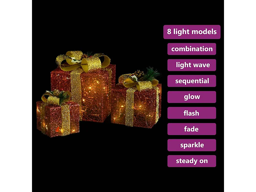 Scatole regalo decorative di Natale 3 pezzi per esterni e interni