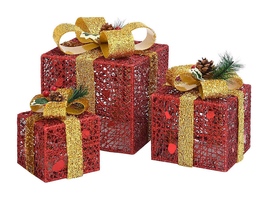 Scatole regalo decorative di Natale 3 pezzi per esterni e interni