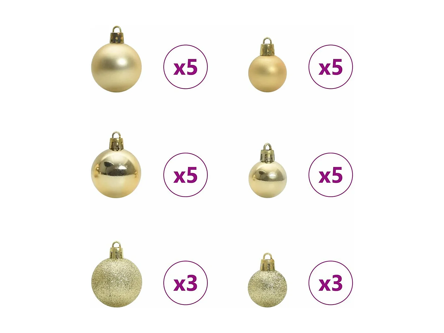 Sapin de Noël artificiel pré-éclairé à l'envers avec ensemble de boules