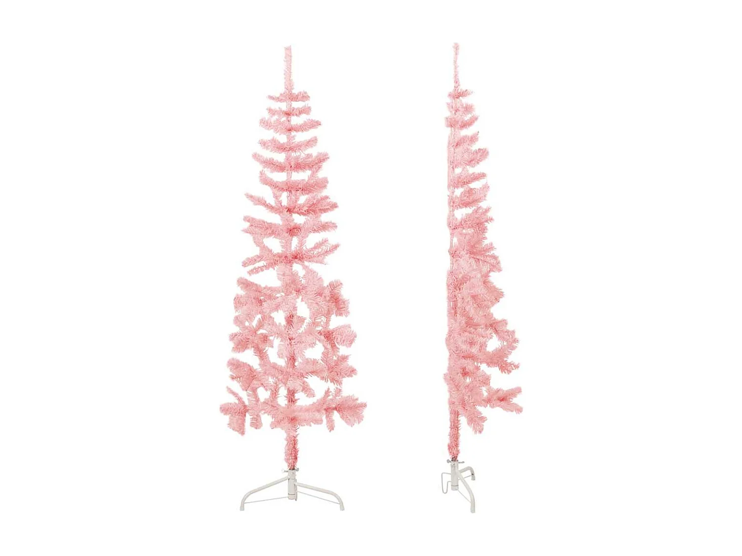 Albero di Natale artificiale mezzo sottile con supporto rosa 180 cm