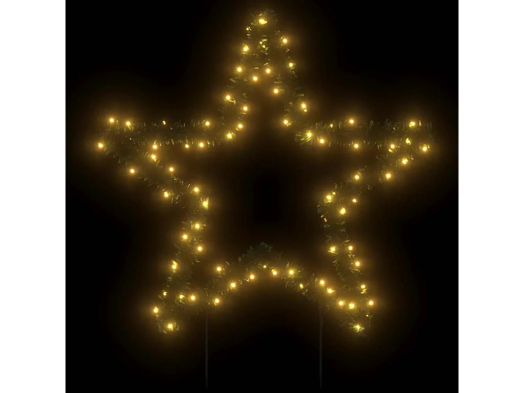 Decorazione luminosa a stella di Natale con picchetti 80 LED 60 cm
