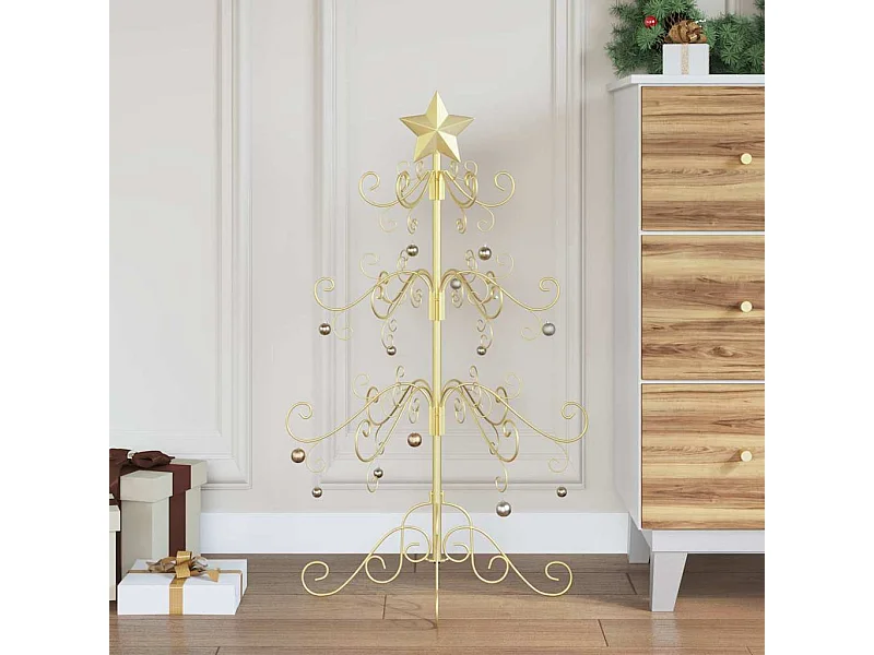 Arbre de Noël en métal Doré 90 cm Acier peint par poudre
