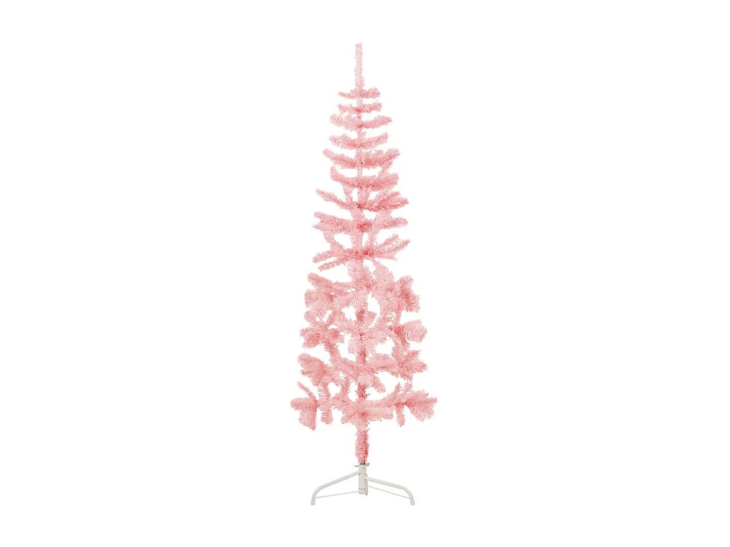 Albero di Natale artificiale mezzo sottile con supporto rosa 120 cm