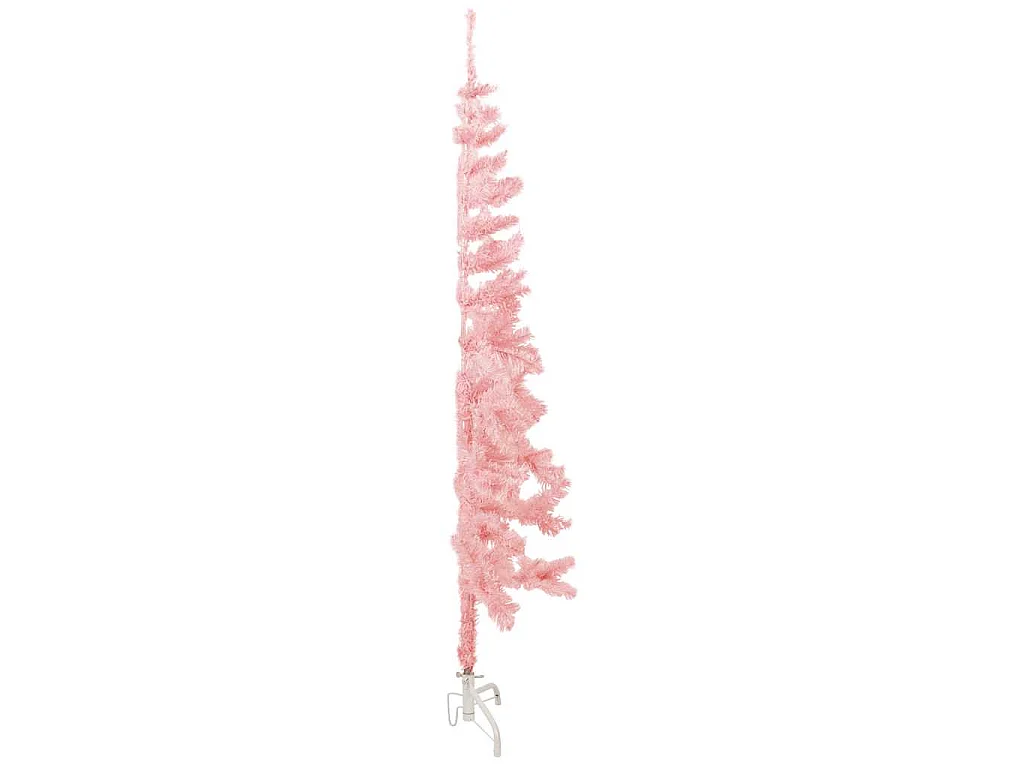 Halfslanke kunstkerstboom met standaard roze 120cm