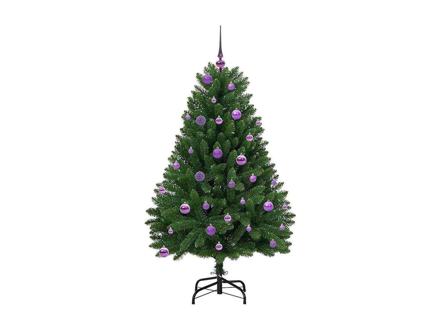 Albero di Natale artificiale con 150 LED Verde 150 cm PVC e metallo