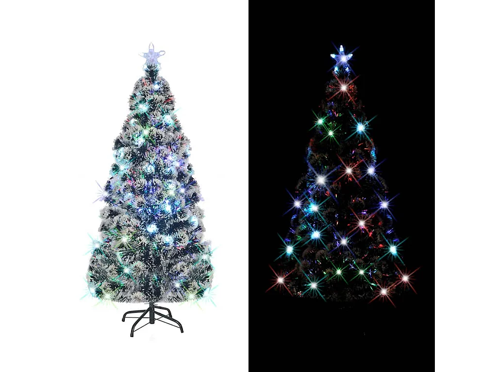 Voorverlichte kerstboom met 150 cm glasvezelstandaard