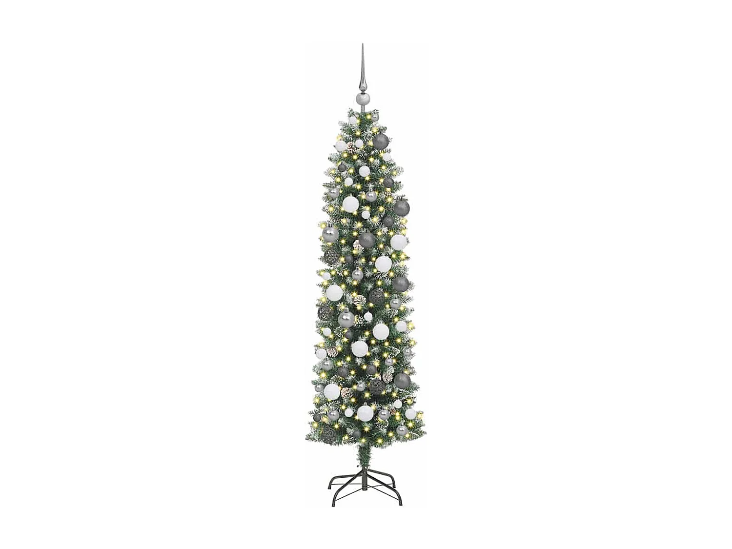 Arbre de Noël artificiel slim avec 300 LED Vert 180 cm