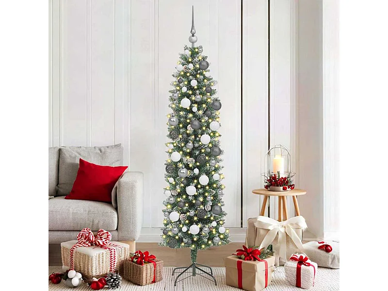 Arbre de Noël artificiel slim avec 300 LED Vert 180 cm