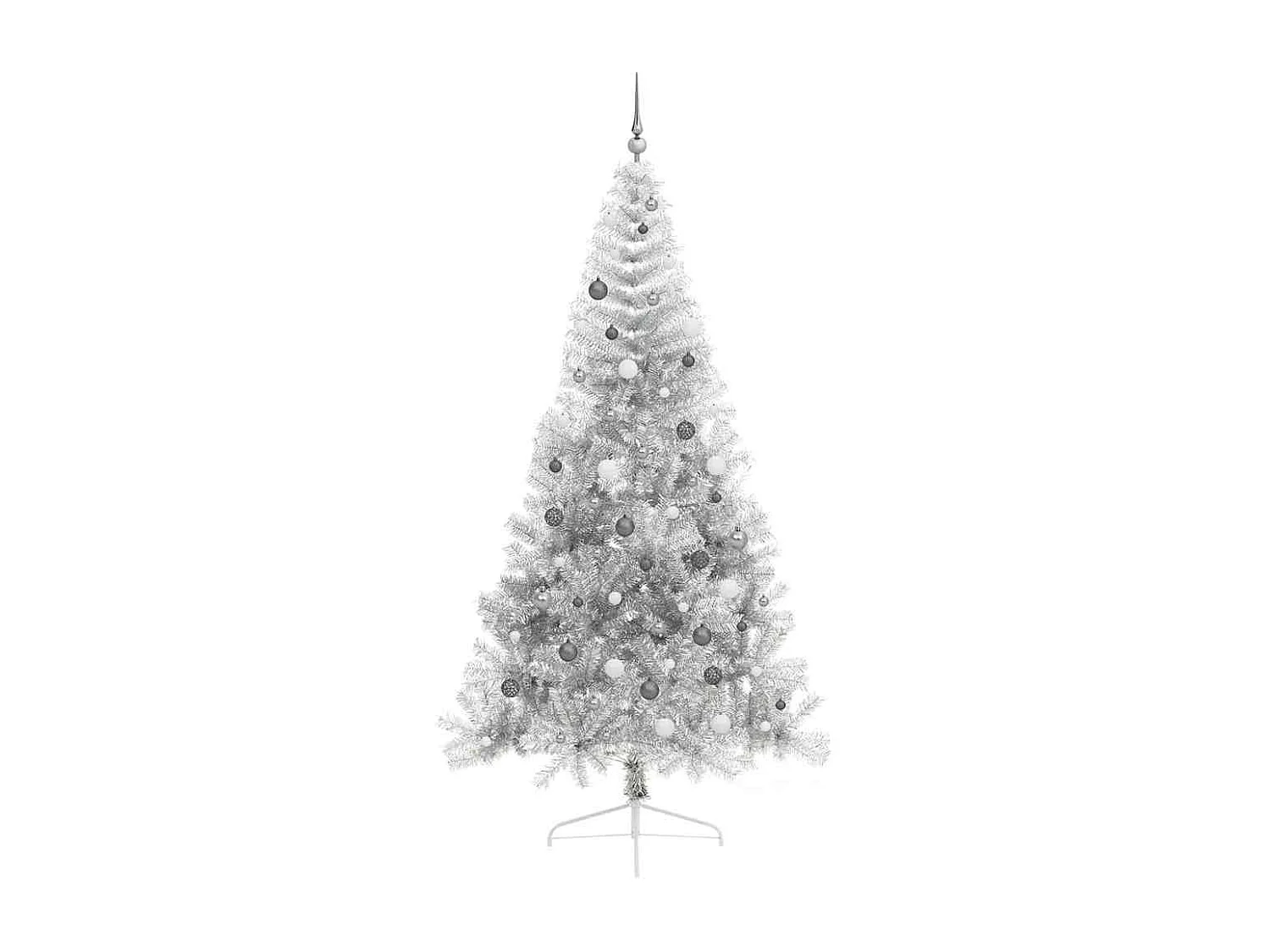 Sapin de Noël artificiel pré-éclairé Argent 240 cm PET