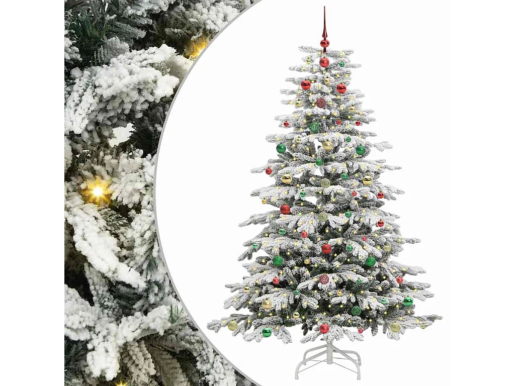 Albero di Natale artificiale con rami incernierati bianco 180 cm