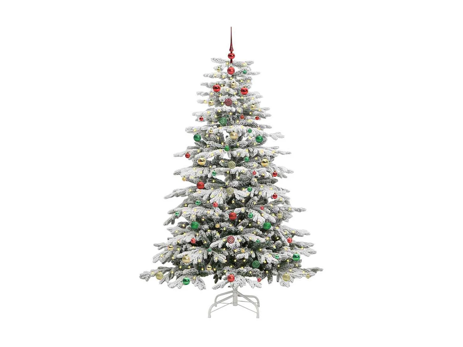Albero di Natale artificiale con rami incernierati bianco 180 cm