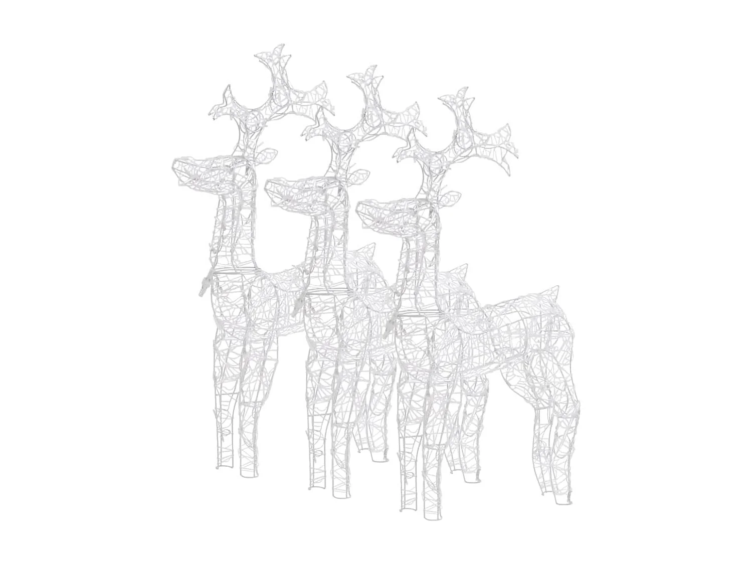 Décorations de Noël de renne 3 pcs 60x16x100 cm Acrylique