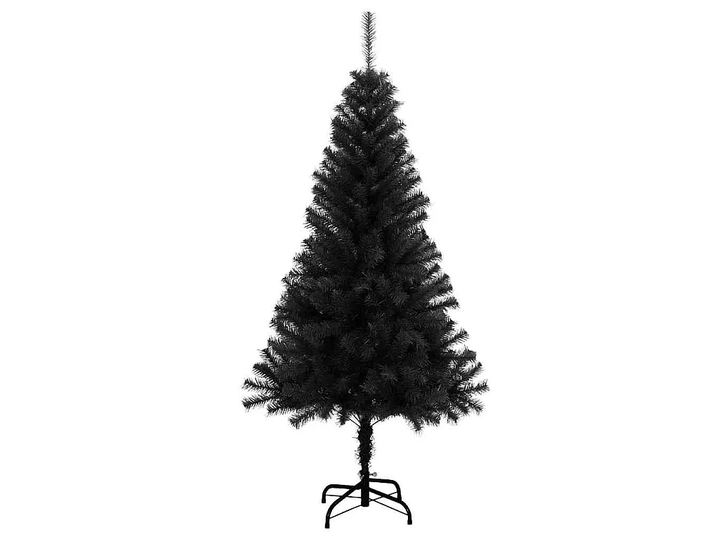 Albero di Natale con 150 LED con supporto Nero 120 cm PVC