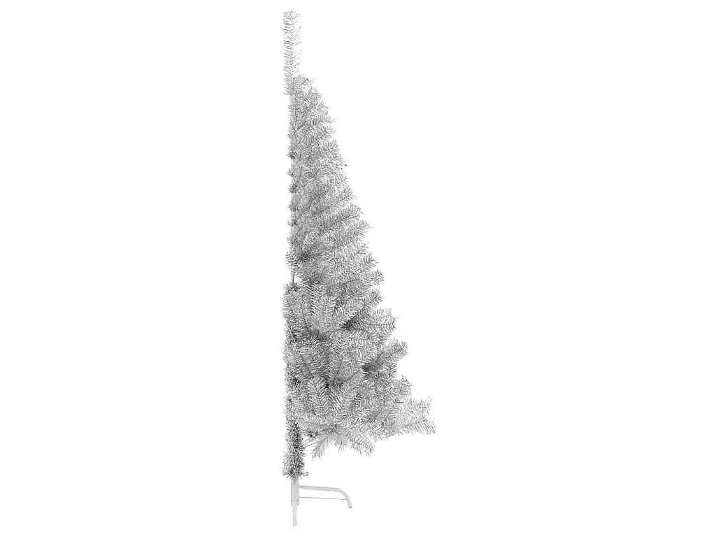 Voorverlichte kunstkerstboom zilver 120cm PET