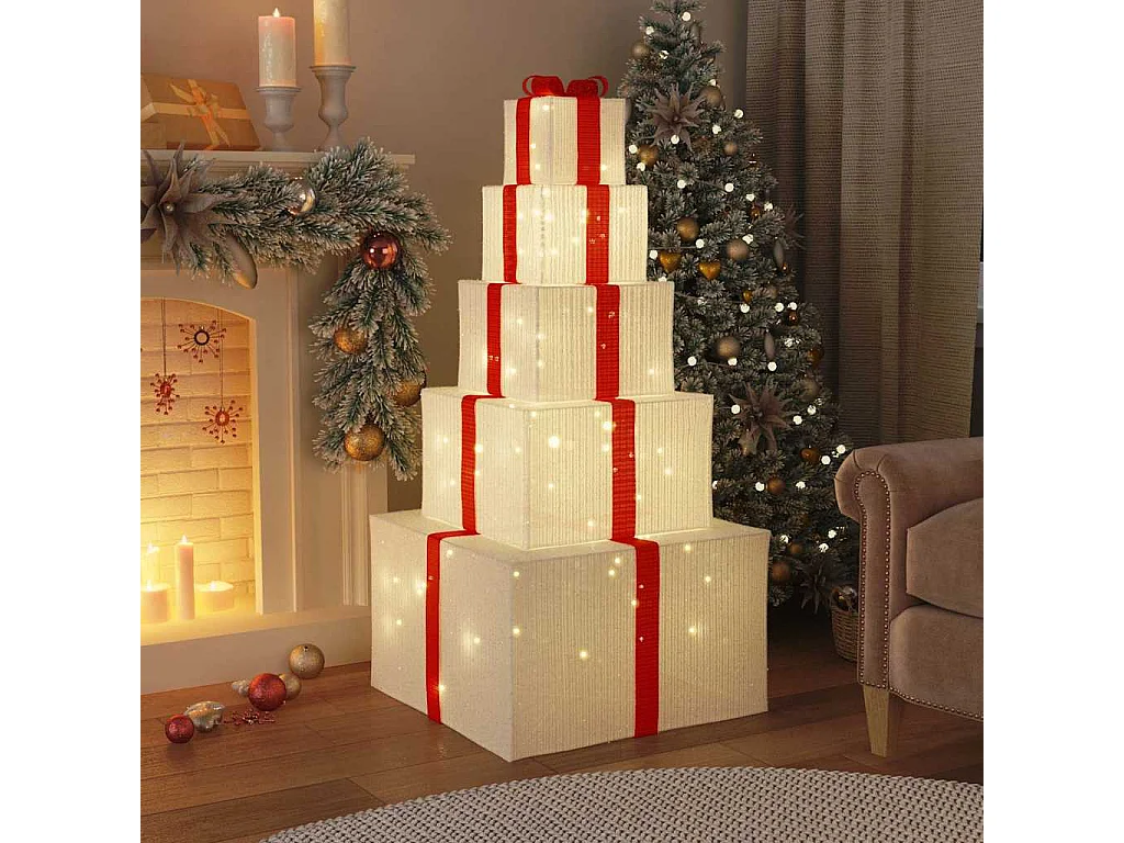 Boîte-cadeau de décoration de Noël 250 LED blanc chaud