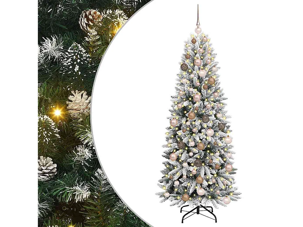 Künstlicher Weihnachtsbaum mit 300 LEDs Weiß 73 x 73 x 180 cm