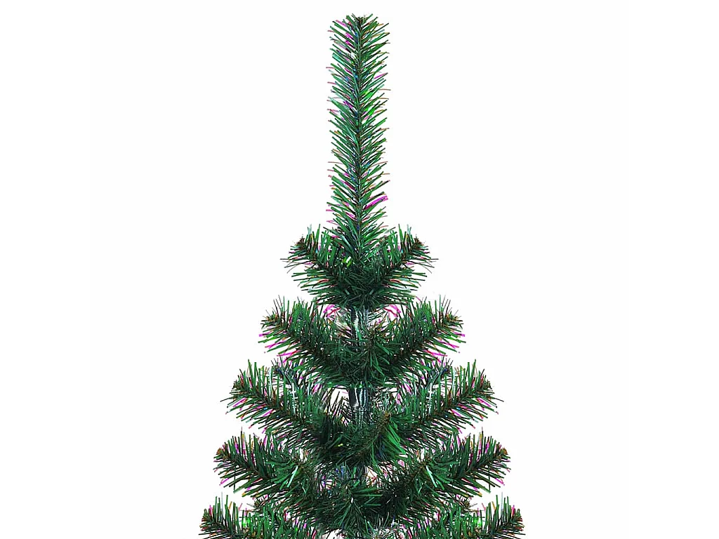 Künstlicher Weihnachtsbaum mit Beleuchtung, Grün, 150 cm, PVC und Metall