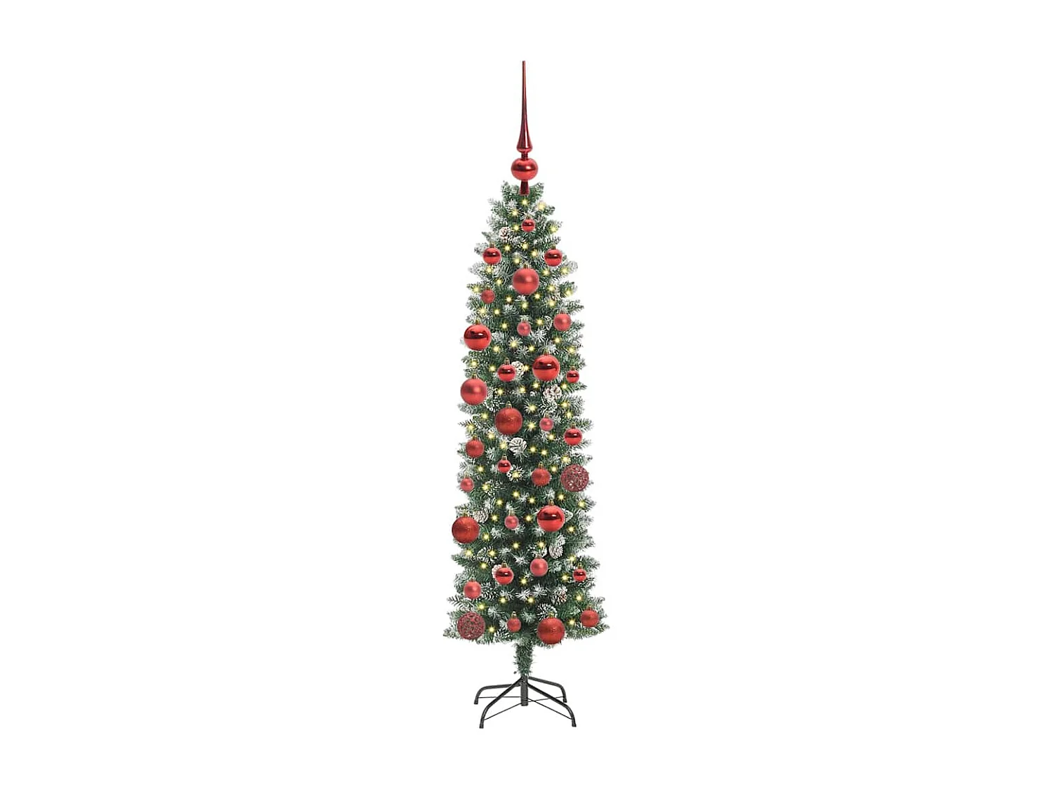 Schlanker künstlicher Weihnachtsbaum mit 150 LEDs Grün und Weiß 150 cm