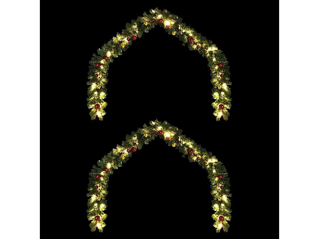Weihnachtsgirlande mit 600 LEDs 2 Stück Grünes PVC