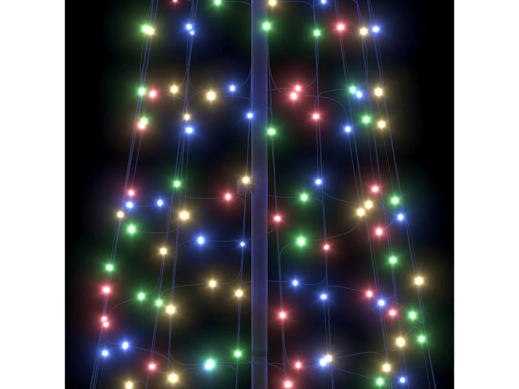 Arbre de Noël LED avec piquets au sol Multicolore 400 cm Fer