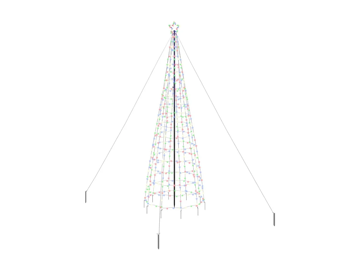 Albero di Natale a LED con picchetti da terra Multicolor 400 cm Ferro