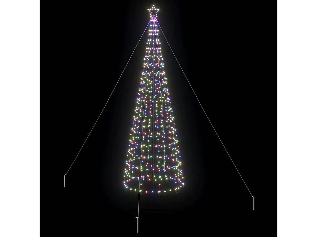 Albero di Natale a LED con picchetti da terra Multicolor 400 cm Ferro