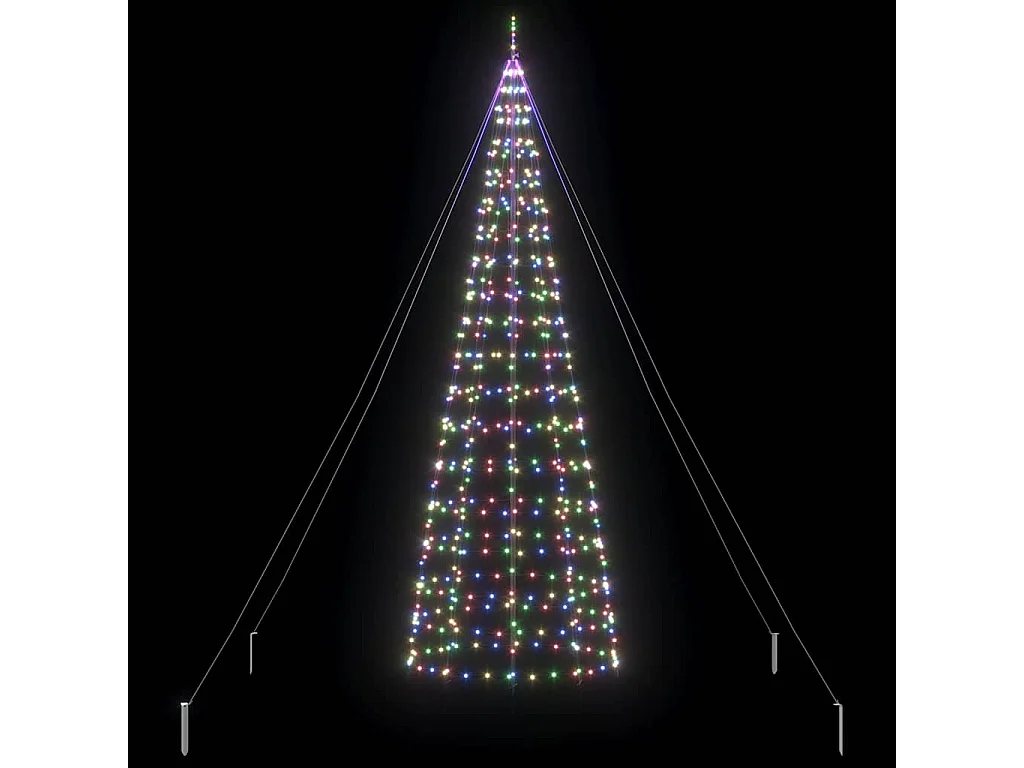 Albero di Natale a LED con picchetti da terra Multicolor 400 cm Ferro