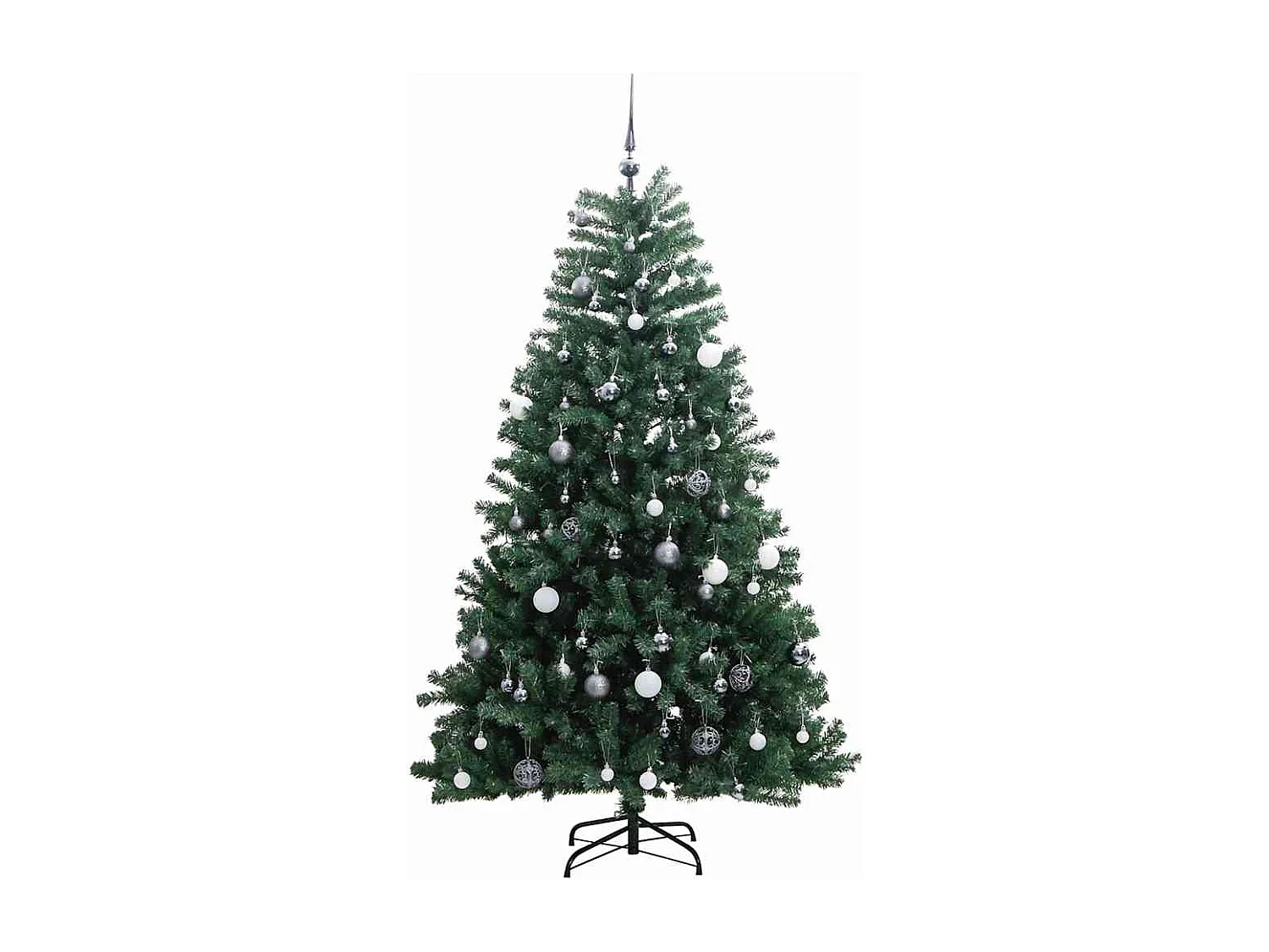 240 cm gelede kunstkerstboom met 300 LED's en ballen