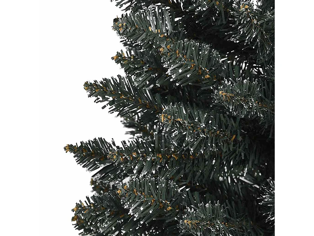 Sapin de Noël artificiel mince avec support Vert 150 cm PVC