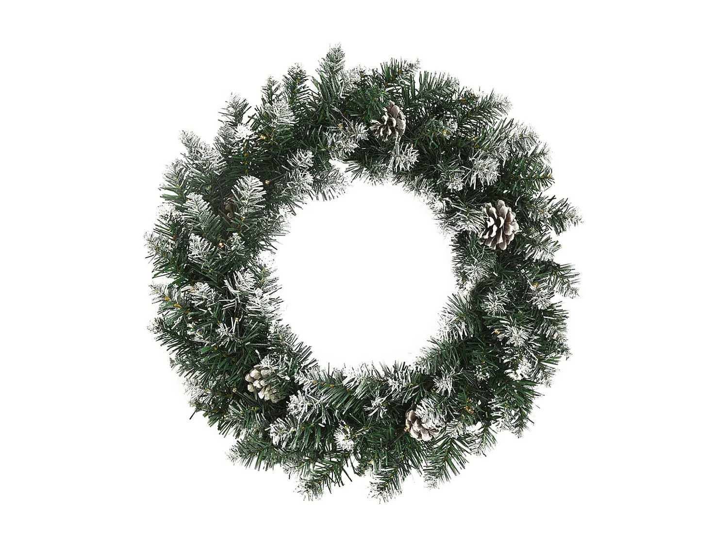 Couronne de Noël avec lumières LED Vert 45 cm PVC