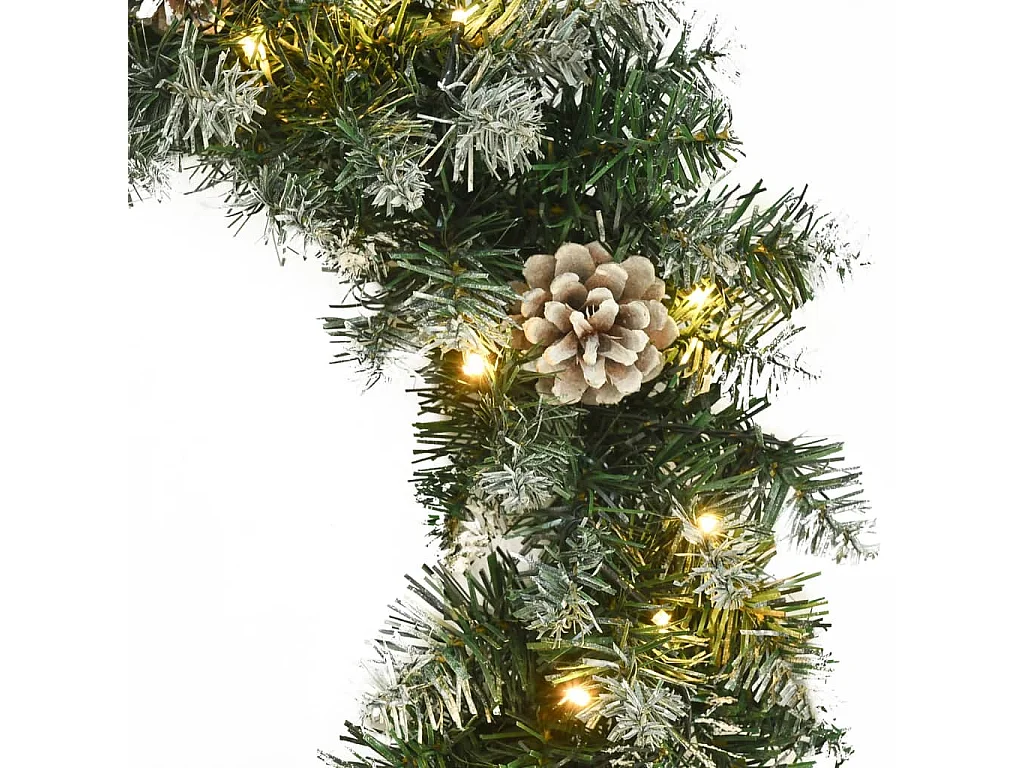 Couronne de Noël avec lumières LED Vert 45 cm PVC