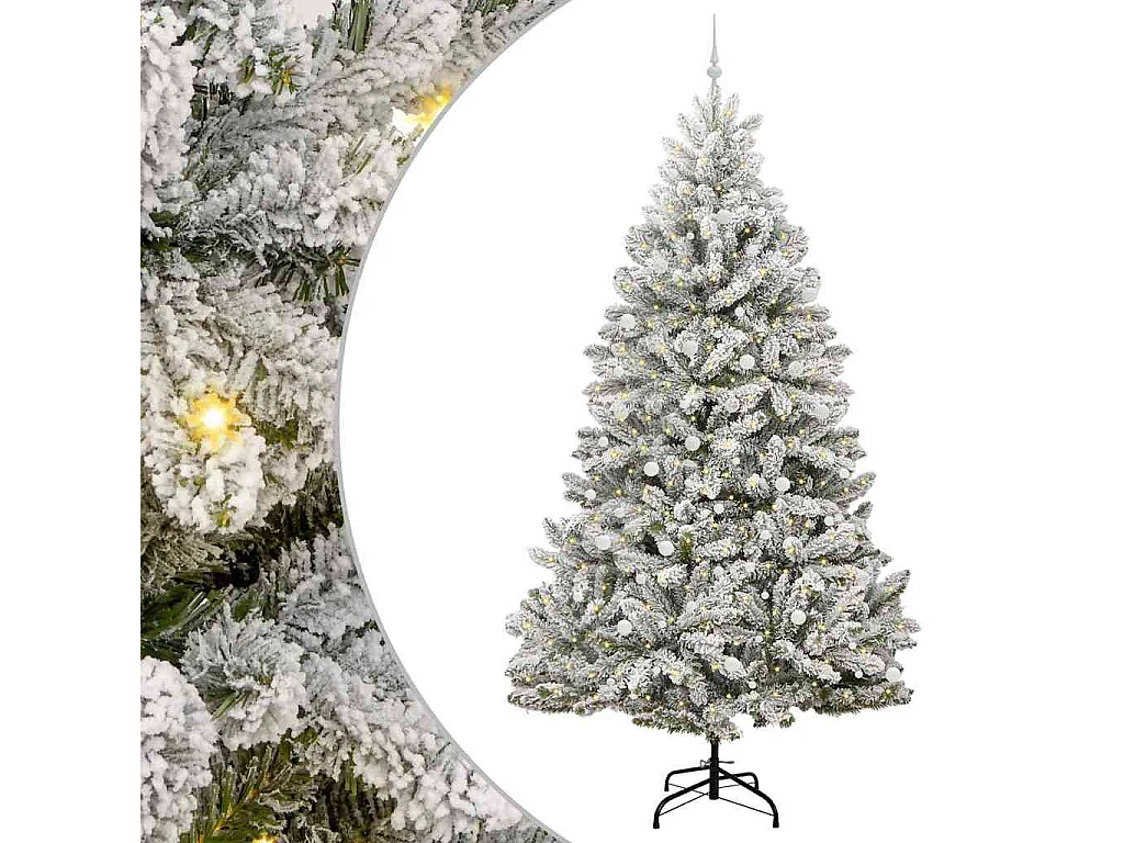 Künstlicher Weihnachtsbaum Grün und Weiß 300 cm PVC und Metall