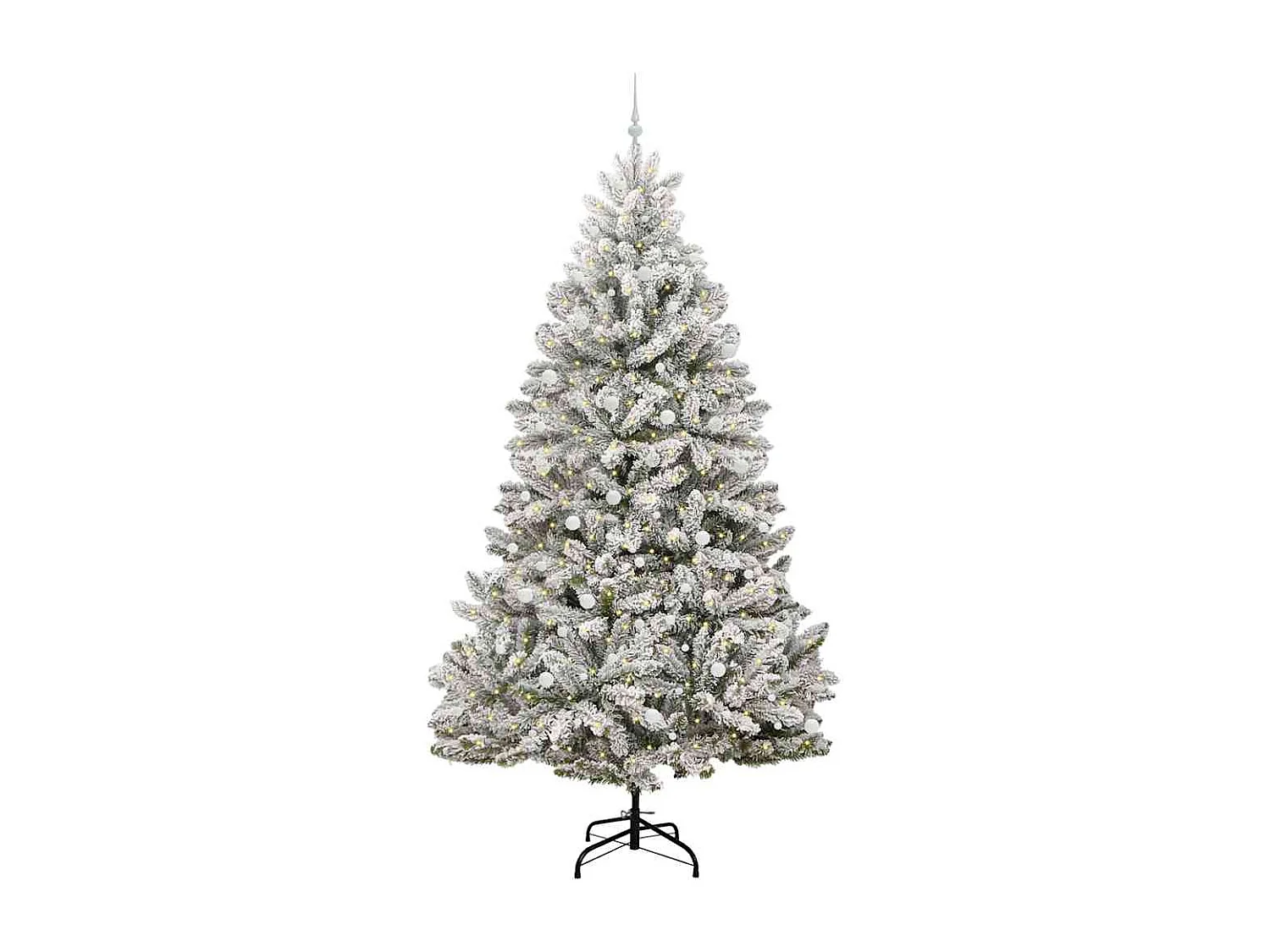 Künstlicher Weihnachtsbaum Grün und Weiß 300 cm PVC und Metall