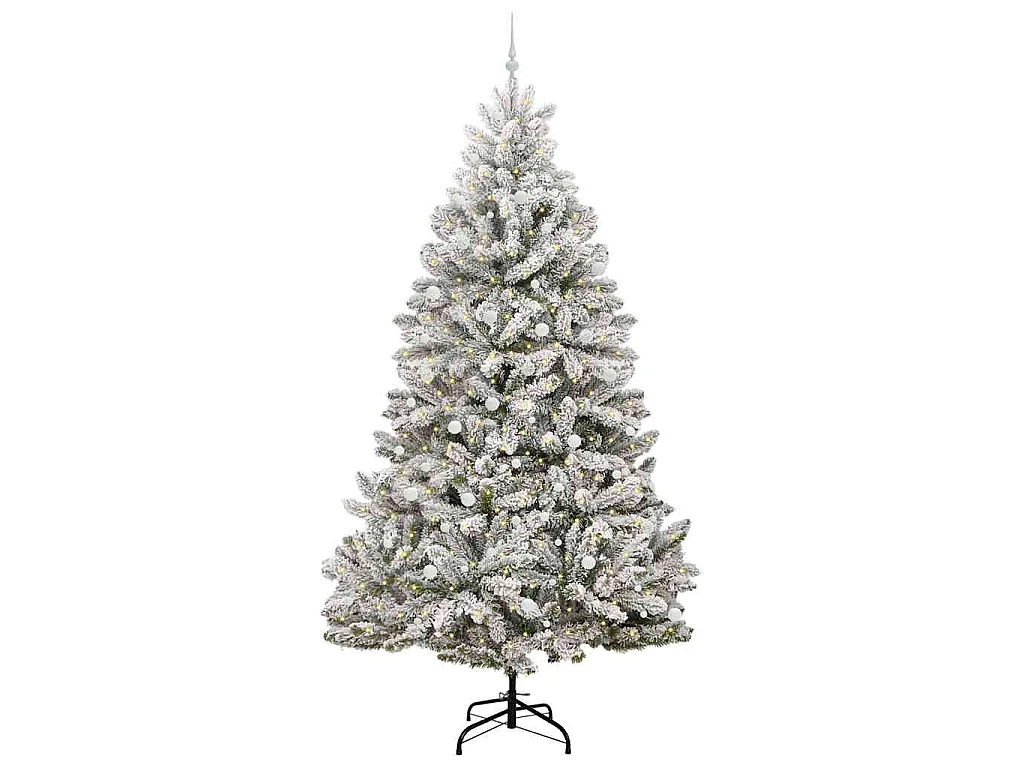 Albero di Natale artificiale Verde e bianco 300 cm PVC e metallo