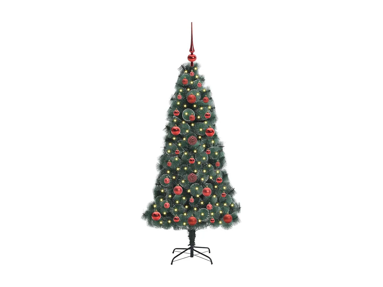 Albero di Natale artificiale preilluminato con set di palline