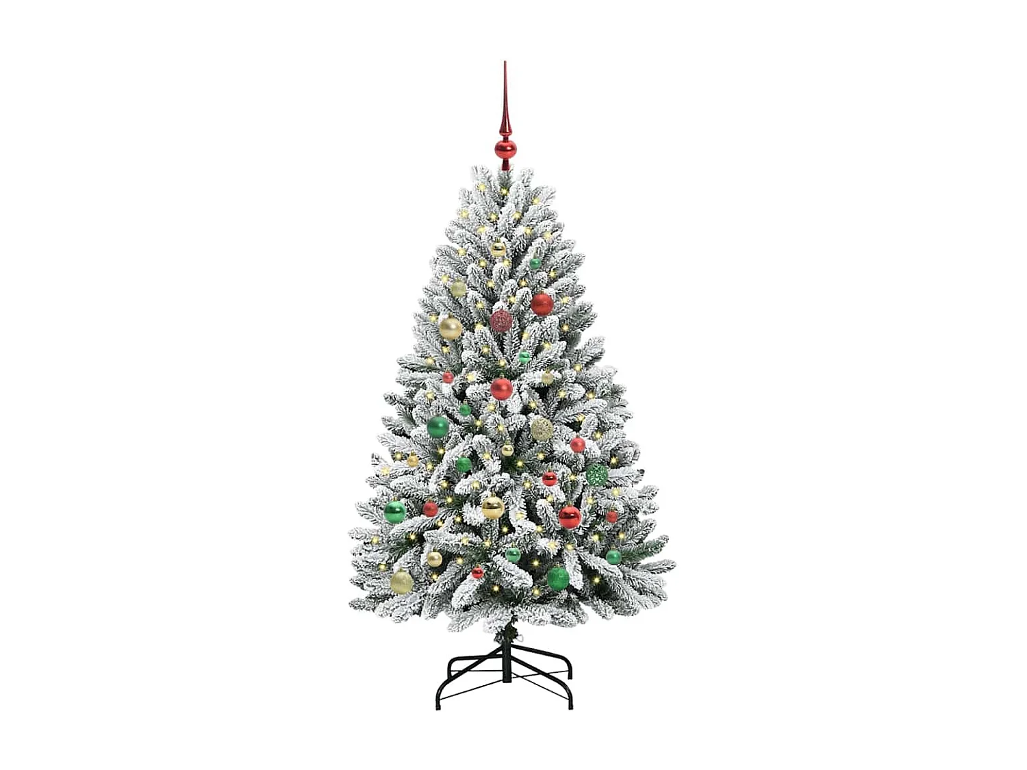 Sapin de Noël artificiel Vert et blanc 150 cm PVC et métal