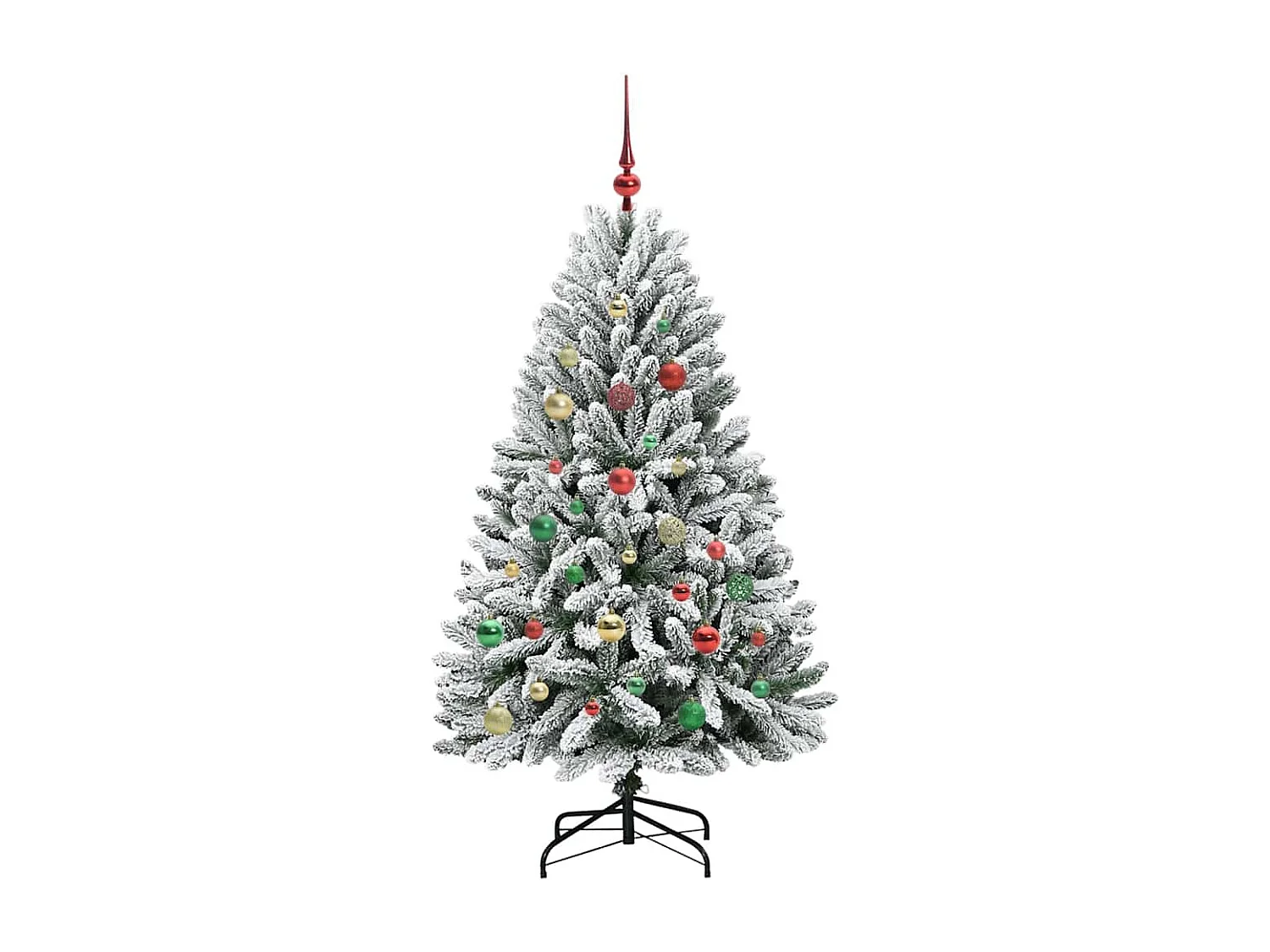 Sapin de Noël artificiel Vert et blanc 150 cm PVC et métal