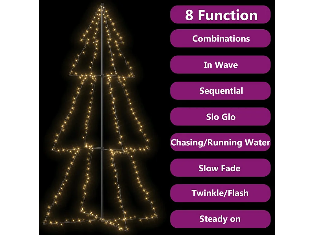 Cono per albero di Natale 300 LED interno/esterno 120x220 cm