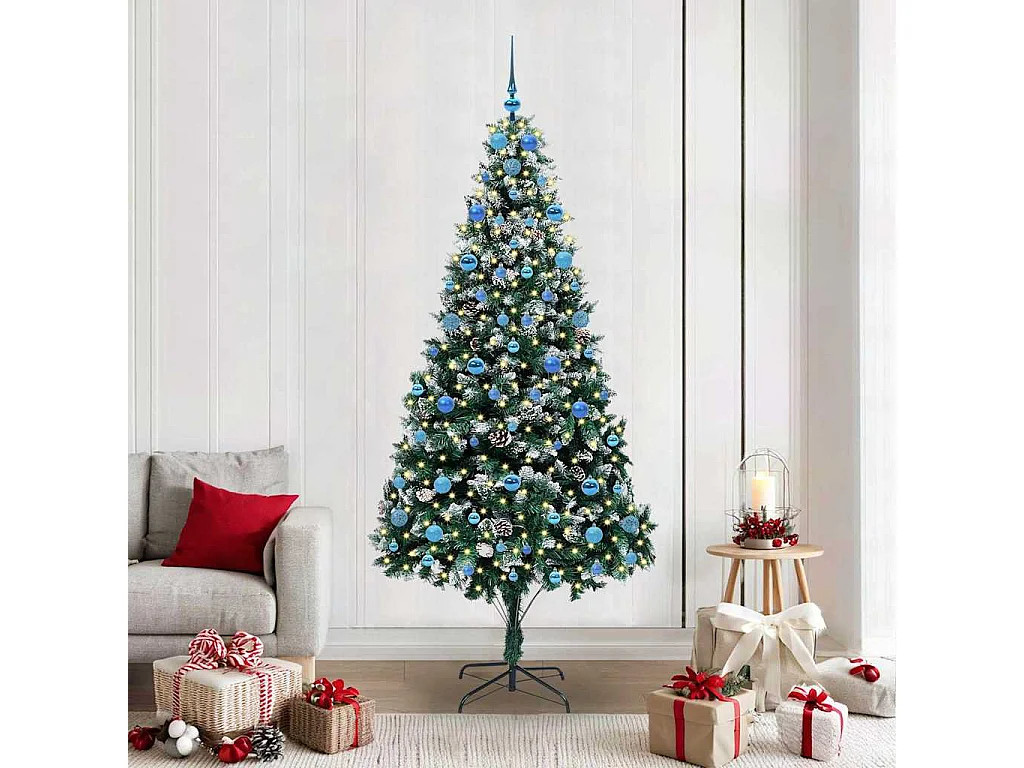 Künstlicher Weihnachtsbaum Grün 210 cm PVC, Stahl und Kunststoff