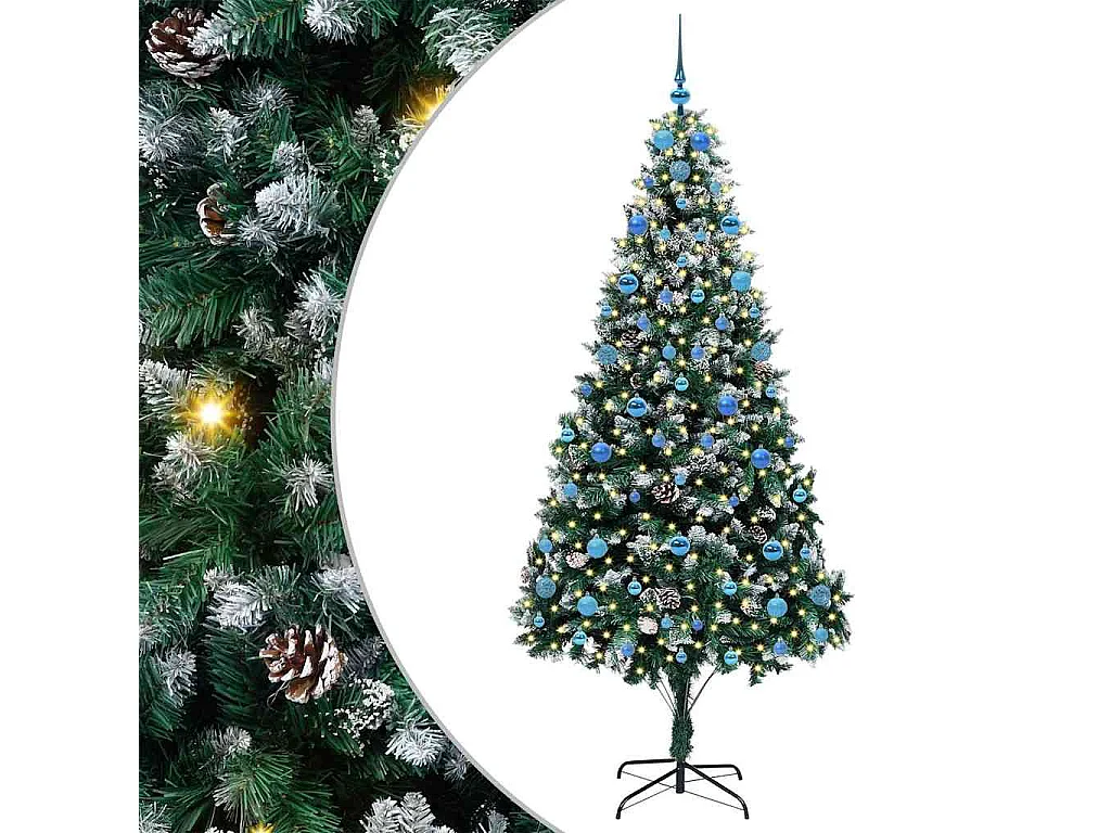 Künstlicher Weihnachtsbaum Grün 210 cm PVC, Stahl und Kunststoff