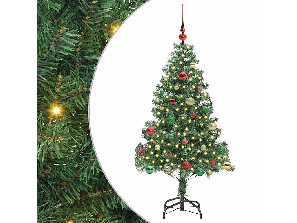 Sapin de Noël avec 150 LED avec support Vert 150 cm PVC