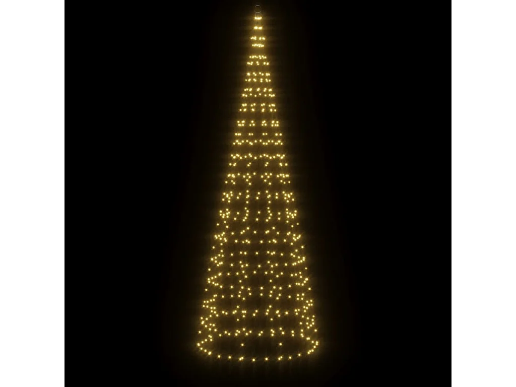 Sapin de Noël à LED sur mât de drapeau 550 LED blanc 300 cm