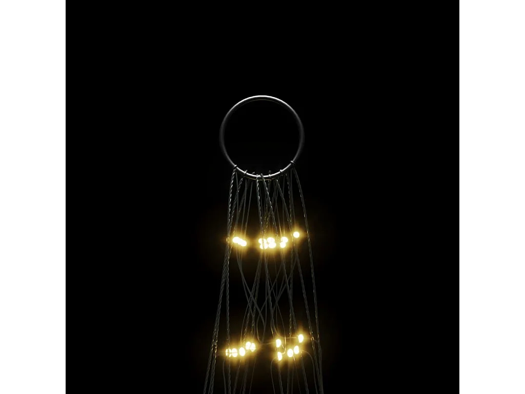 Sapin de Noël à LED sur mât de drapeau 550 LED blanc 300 cm