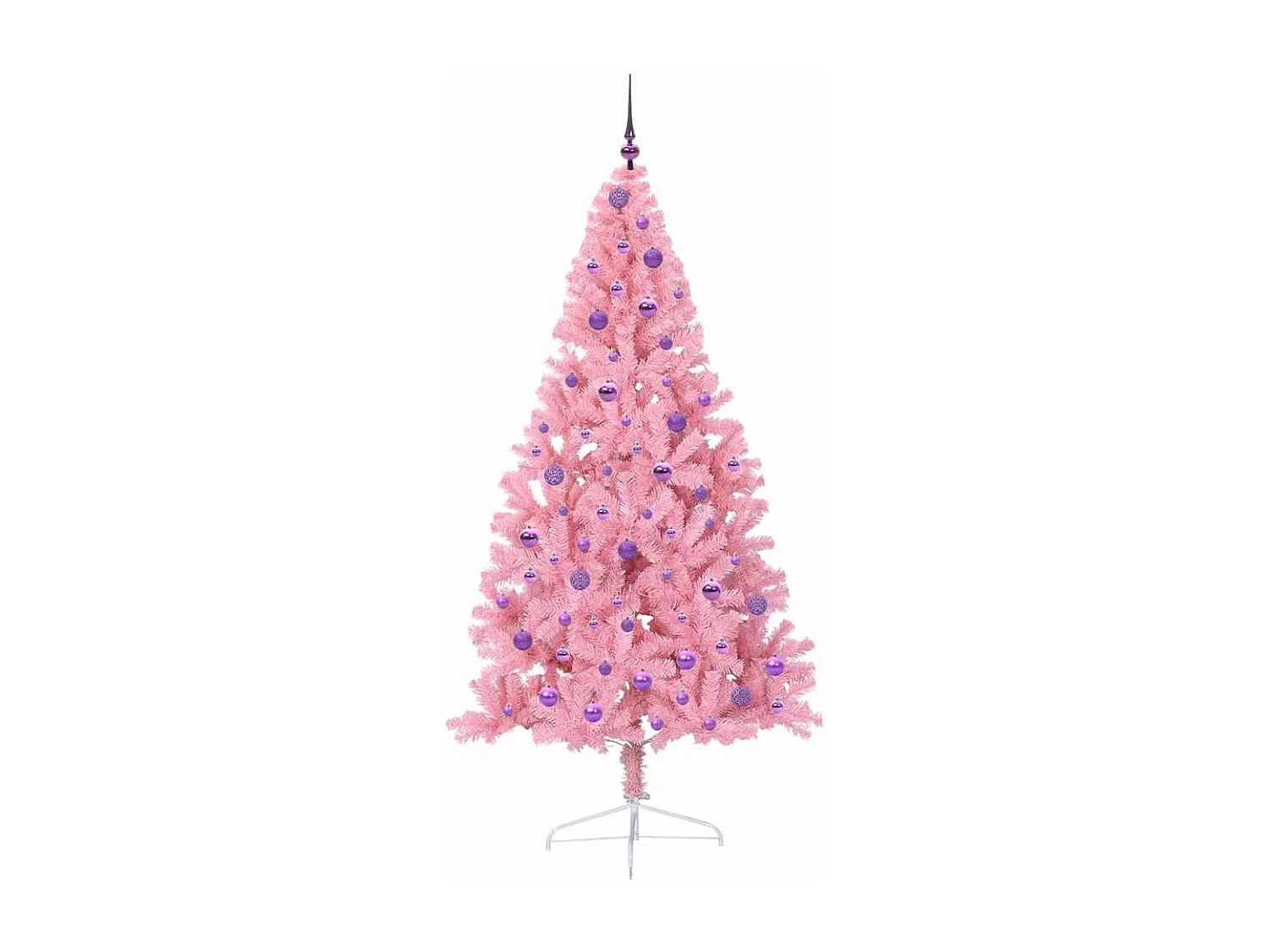 Künstlicher Weihnachtsbaum mit Beleuchtung, Rosa, 210 cm, PVC