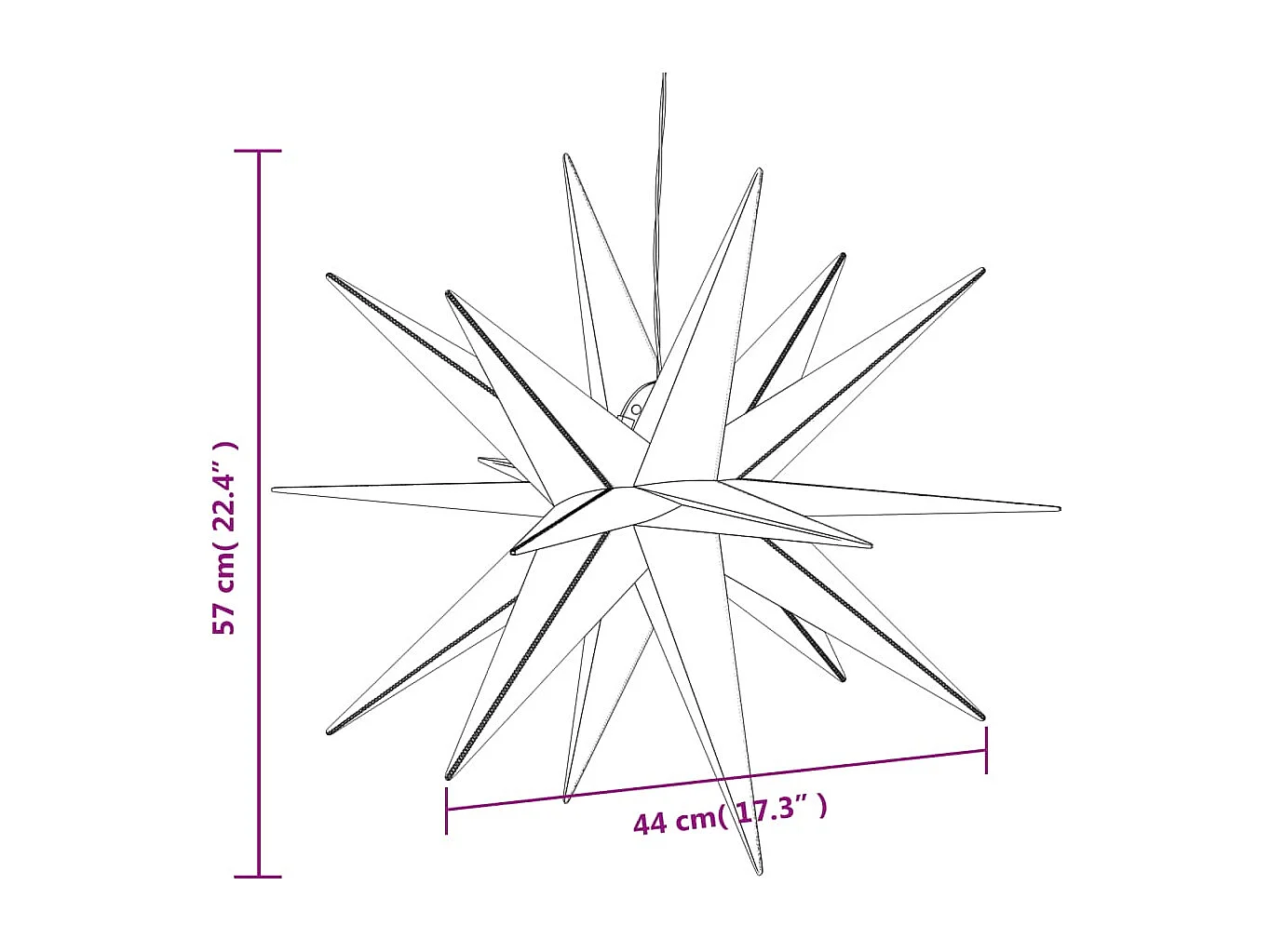 Kerstverlichting met LED 3 stuks opvouwbaar wit 57 cm