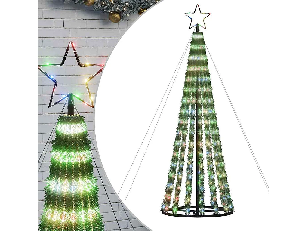 Sapin de Noël à LED 275 LED colorées 180 cm