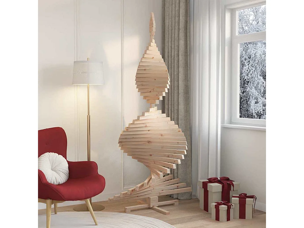 Weihnachtsbäume mit Ständer Natur 210 cm Kiefer Massivholz