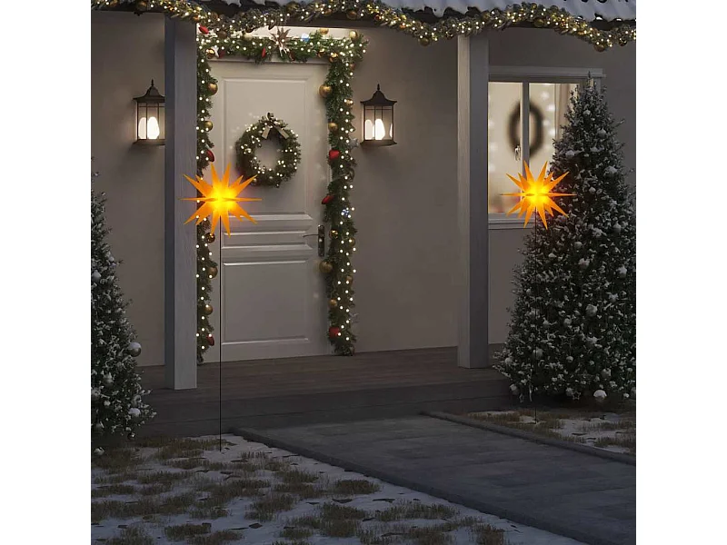 Luce di Natale con picchetto LED pieghevole giallo 57 cm