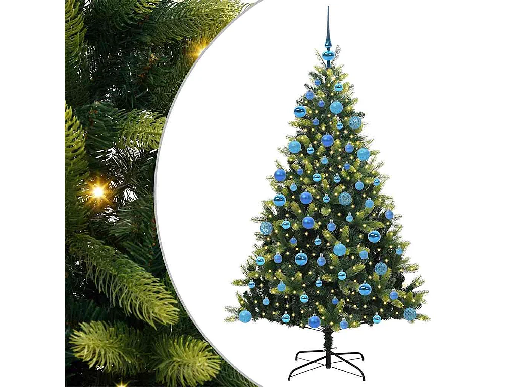 Arbre de Noël artificiel en silicone flexible 300 LEDs 180 cm