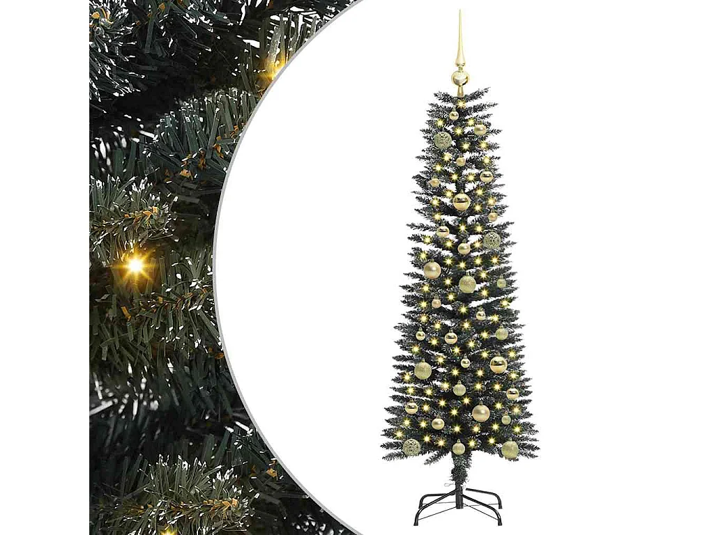 Albero di Natale artificiale con 150 LED Verde 43 x 43 x 150 cm